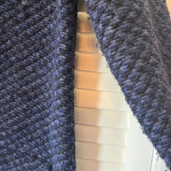 Avoca coat 2 blue Irish wool knit flower lady - Picture 4 of 11